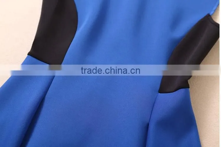2015 OEM Women's dresses Color matching vest dress evening dress made in China