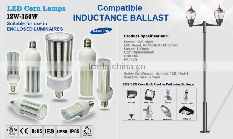 Alibaba China New design 45w e27 e40 led lamp 360 degree led corn light with CE RoHS