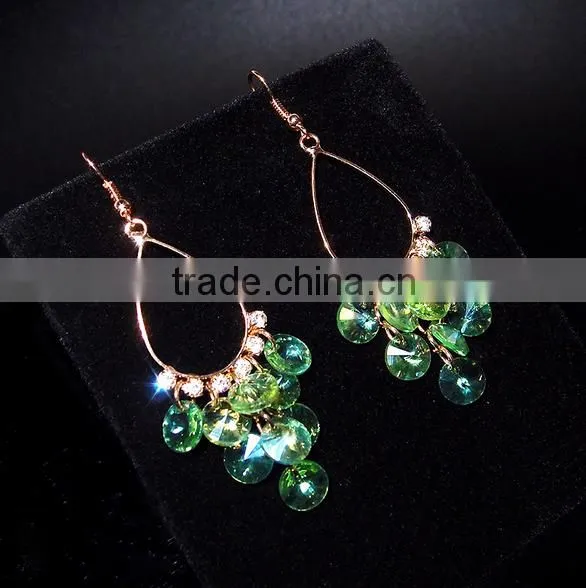 China wholesale Fashion Jewelry Light Green Beads Tassel Drop Earrings