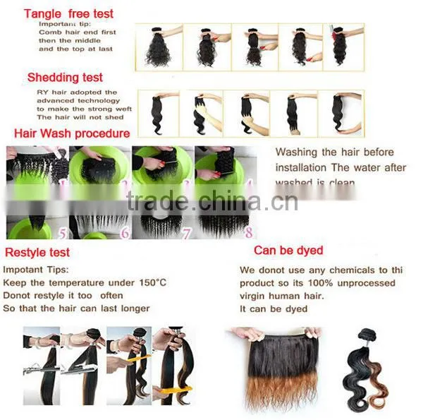 AAAAAA grade good quality no shedding natural color Raw human hair extension 90cm