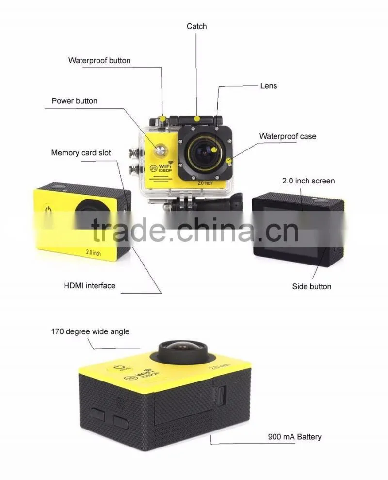 DHL EMS fast shipping Full HD 1080P Sports camera Action cameras SJ8000 Helmet Waterproof Camera Motor Mini DV