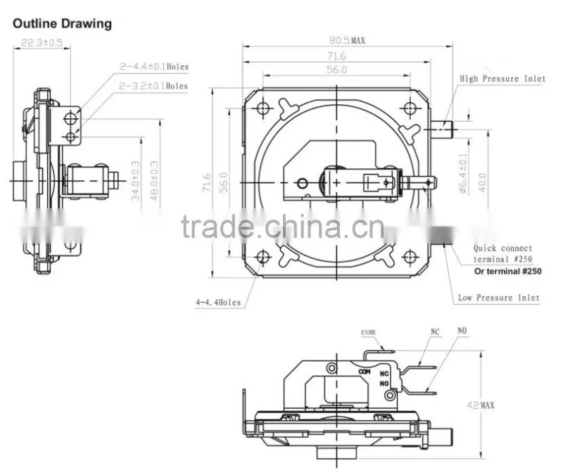 IS9001 TS16949 air compressor air pressure switch