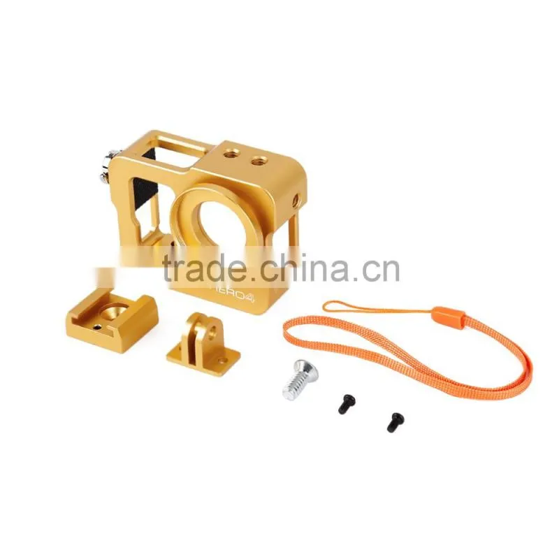 Golden Metal CNC Aluminium Protective Case Shell for Hero4 HERO3+