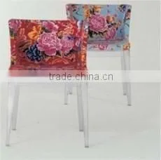 flower acrylic with cushion chairs for hotel