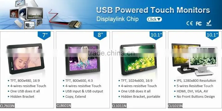 Hot sale 10.1 inch TFT LED Backlight Touch Screen LCD Monitor
