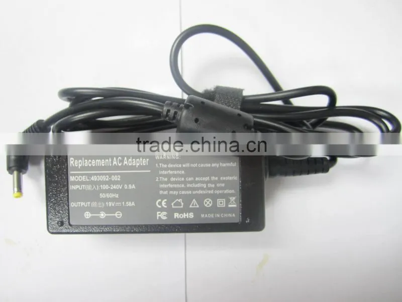 UMPC adapter plug 19V 1.58A 30W 4.0*1.7mm for hp/compaq