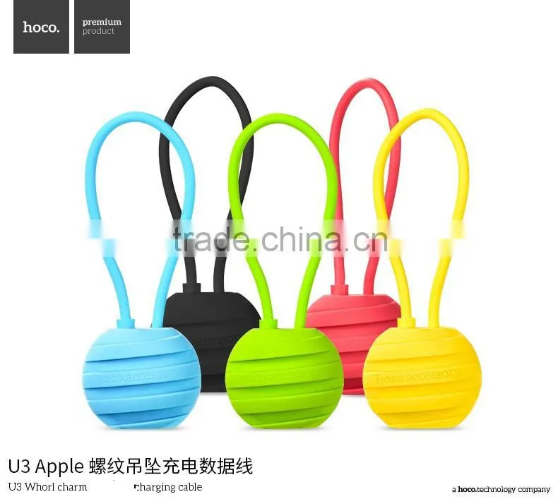 HOCO U3 Whorl grain charm charging cable for iphone6s/6/5s mini USB portable chain cable for iphone 6 plus/6s plus