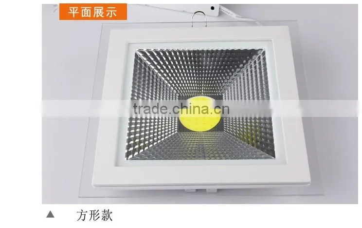 COB Led Panel Light 5W 10W 15W Square Glass LED Ceiling Lamp LED Downlights
