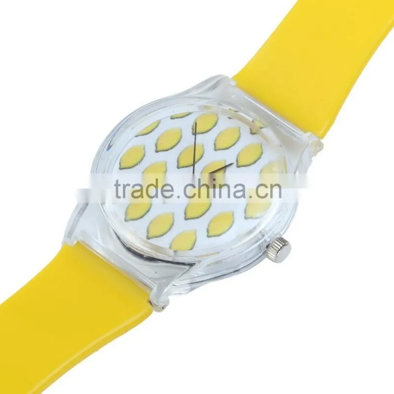 SL2035 Crystal Fruit Lemon Jelly Silicone Watches For Women Children Clock Plastic Girls Ladies Dress Wrist Watch Erkek Kol Saat