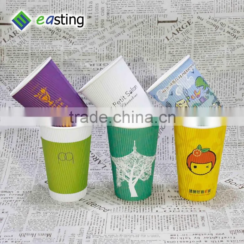 china factory 16oz 8oz rripple wallpaper cups with ps lid