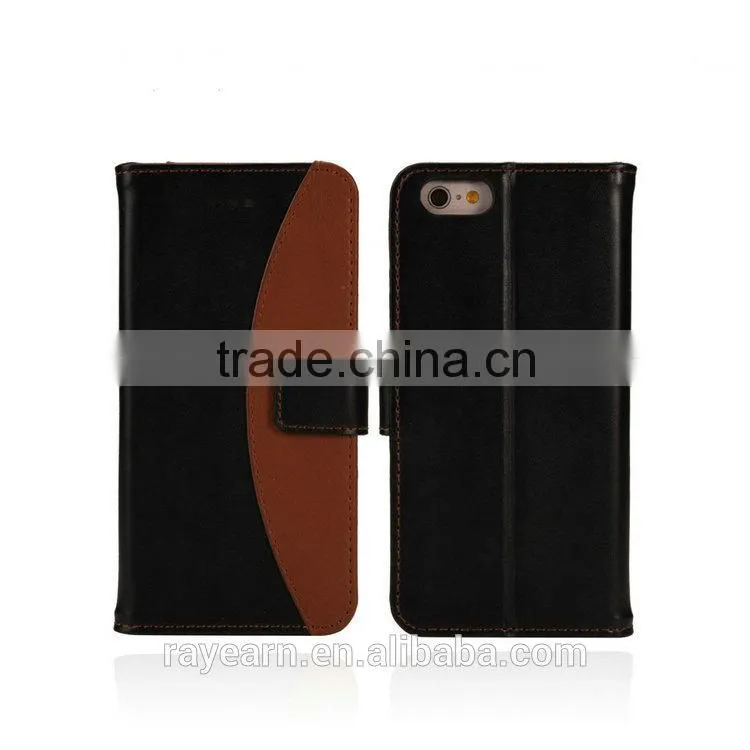 Flip cover leather case compatible with all brands smartphone for apple iPhone with button close