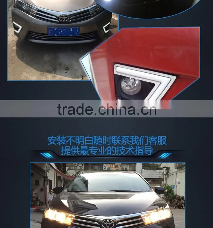 New arrived! 2014-2015 TOYOTA COROLLA GUIDE LIGHT LED DAYTIME RUNNING LIGHT LED DRL FOR COROLLA FOG LAMP WITH TURN SIGNAL