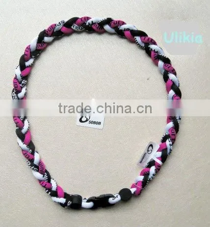 The latest design of Germanium&Titanium tri-braided necklace