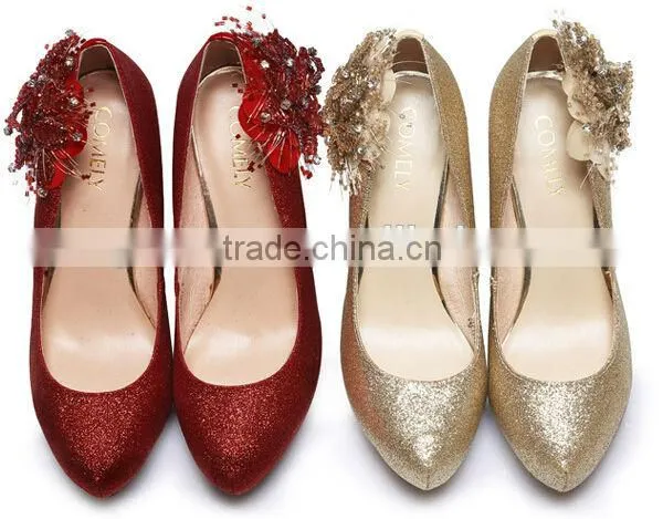Glitter leather/small powder glitter shoes leather A1502
