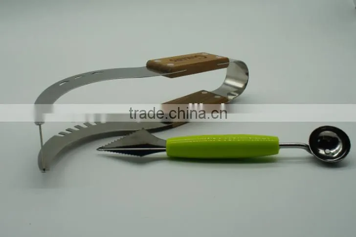 Watermelon Slicer Tongs and Double Melon Baller &carver - Top Rated Premium Stainless Steel Watermelon Corer, Cutter, Knife