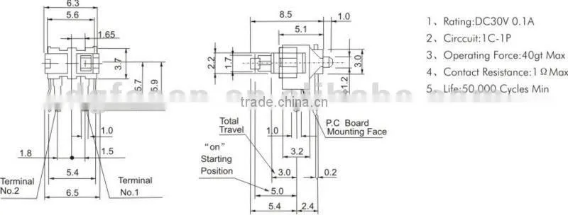 dip tactile switch TS-1602