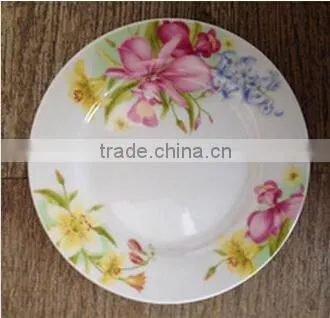 Hot sale 2015 new christms design red porcelain flat dinner plate, ceramic dessert flat plate