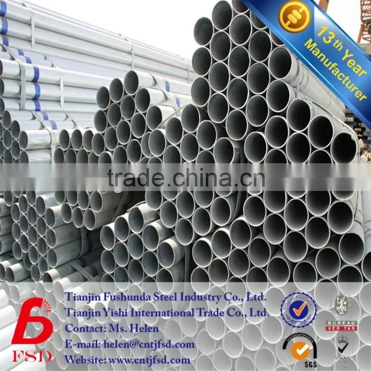 *2016 Alibaba supplier Hot dipped Galvanized Steel Pipe ERW PIPE