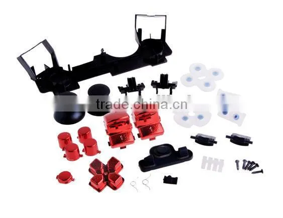 Red Chrome Faceplate for PS3 Wireless Controller Chrome housing for PS3 controller full shell and full set buttons