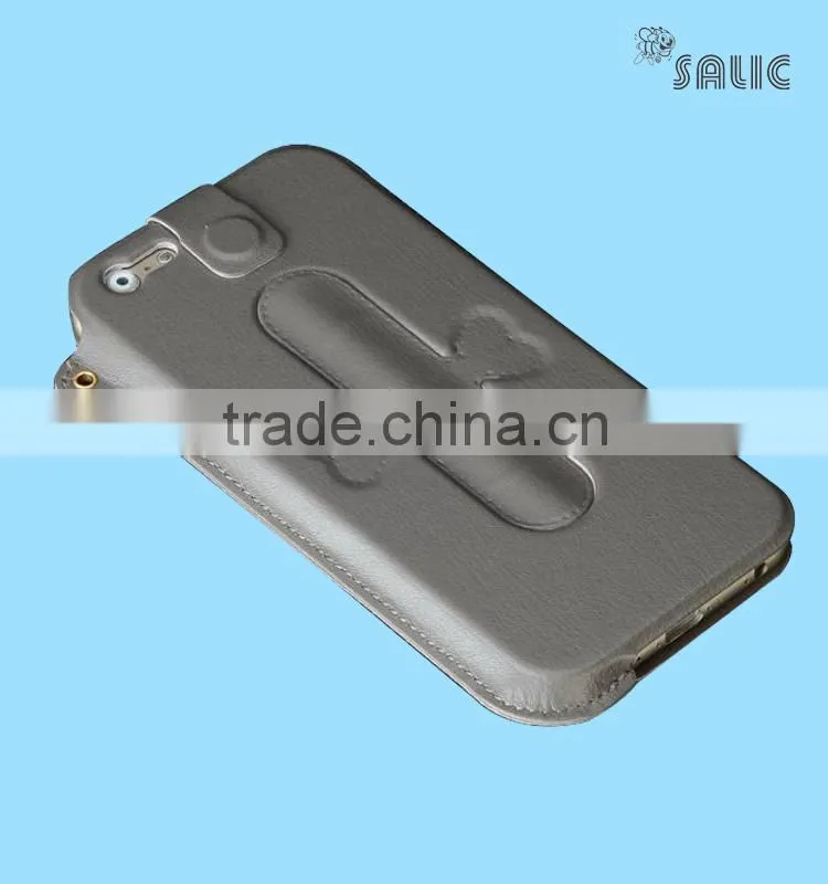 Stand holder pu leather cover for iPhone 6 mobile holder