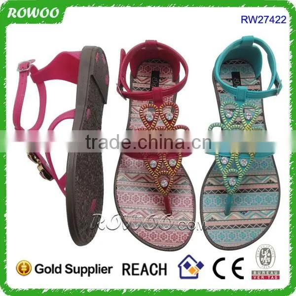 PVC sole nice girl and ladies slippers shoes and sandals