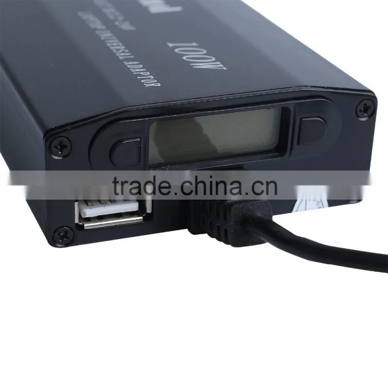 Universal laptop adapter with 8pcs connectors & LCD display for home & car use