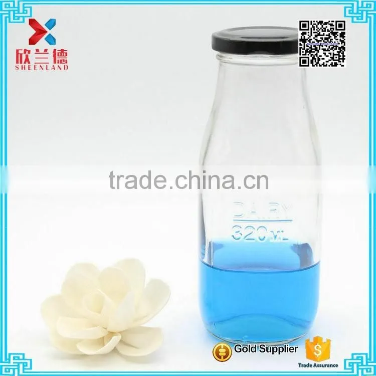 320ml Engraving Milk Bottle Wholesale Bottles Empty Glass Bottle