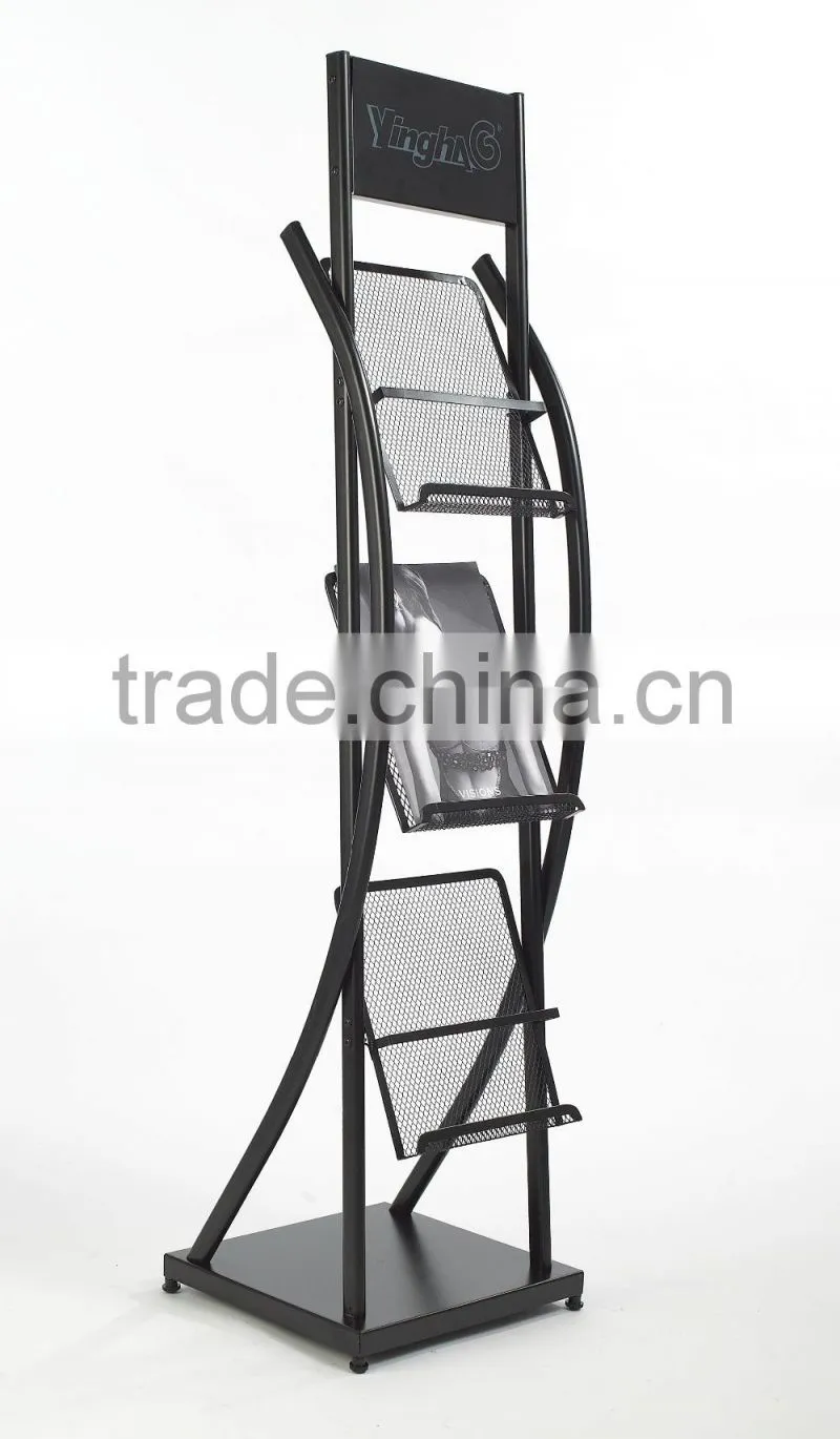 Hot sale 3 tier metal wire magazine rack