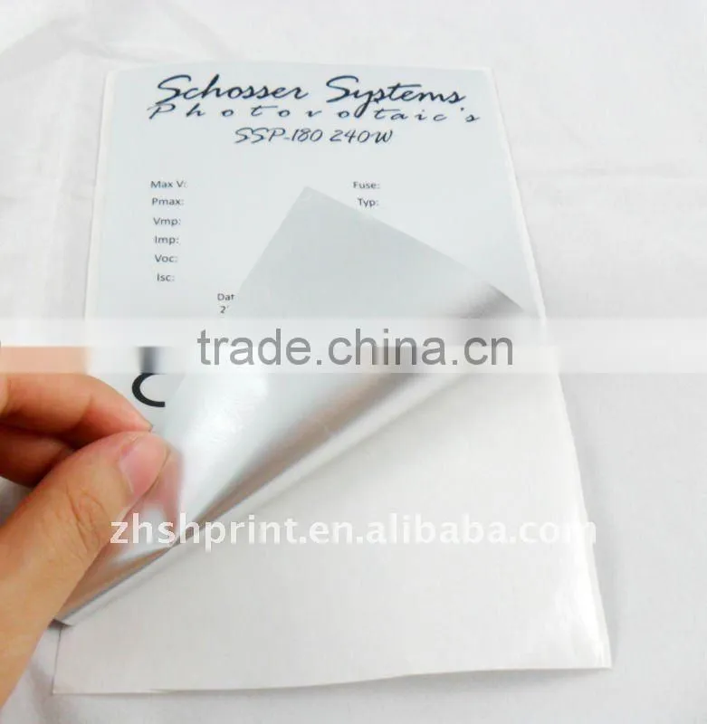 High quality of Silver foil sticker labels