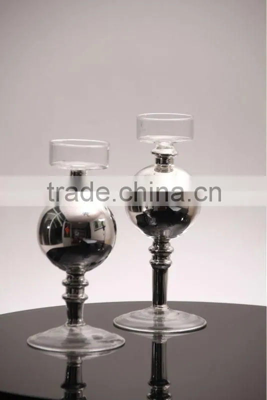 Silvering Glass Candle Holder