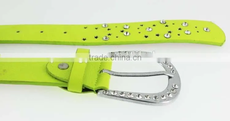 Women'sfashion women jeans rhinestone belt with shiny silver rhinestone buckles in yiwu
