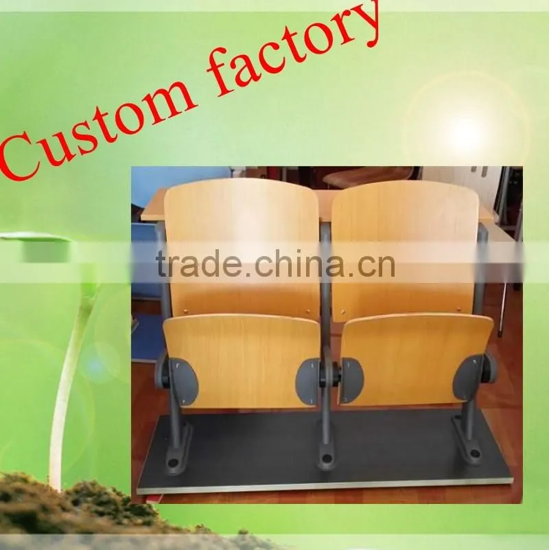 Y leg auditorium desk and chair with armrest
