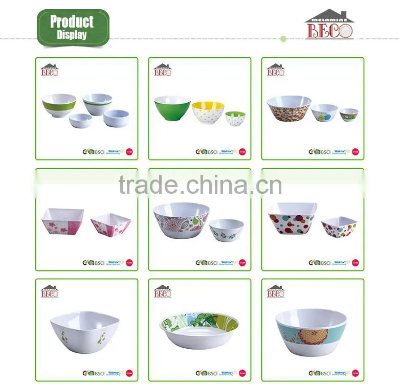 Durable colorful cheap melamine mixing bowl with handle