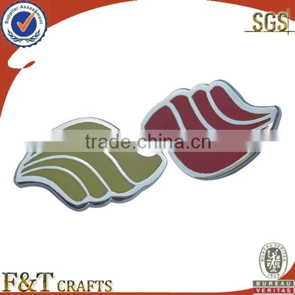 die struck made metal badges with butterfly clutch