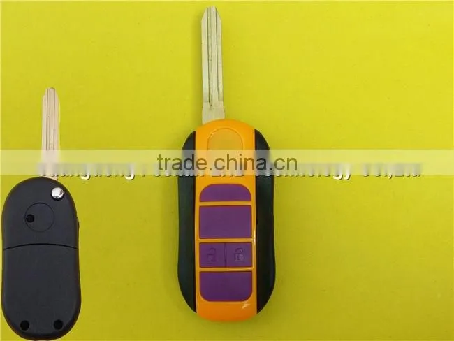 Flip folding remote key case shell for Toyota camry corolla yaris rav4 car key cover