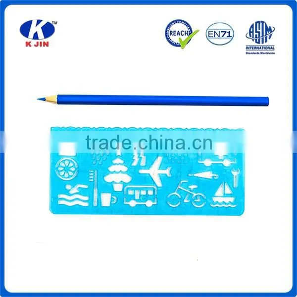 2016 new style office and school supplies plastic letter stencil ruler for engineer and kids