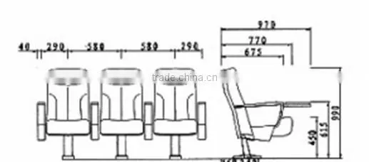 Commercial furniture lecture theatre chair