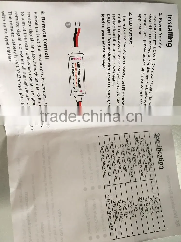 New Products Mini RF LED Remote Controller Wireless For RGB 5050/3528 SMD LED Lights Strip