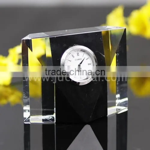 crystal table clock for souvenir gifts