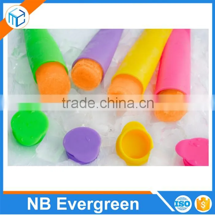 Flexible Durable Silicone Popsicle Mold Snack Cup Ice Pop Mold Ice Cream Mold with Attached Lids