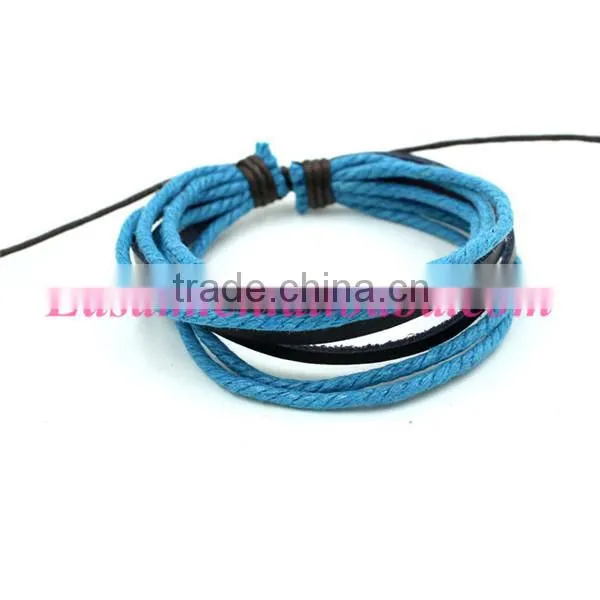 Wholesale new design Cotton cord Bracelet leather bracelet
