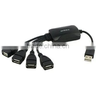 True High-Speed USB 2.0 4-Port Hub Splitter Cable Adapter for Laptop PC(A-225)