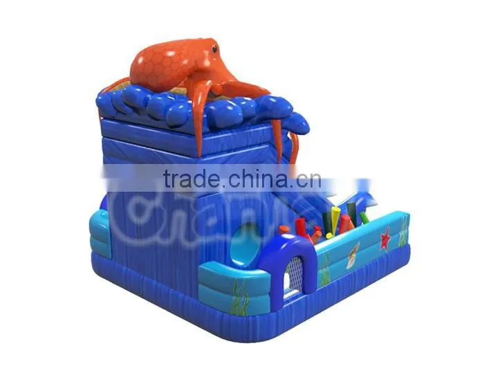 Newest arrival Cheap sea world inflatable obstcle course for children, amusing funny inflatable obstacle slide
