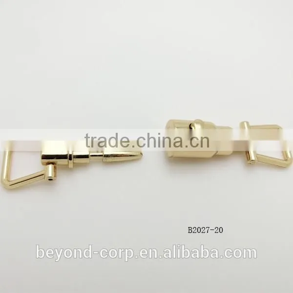 Elegant metal lock connector for lady's handbag or belt interlock buckle