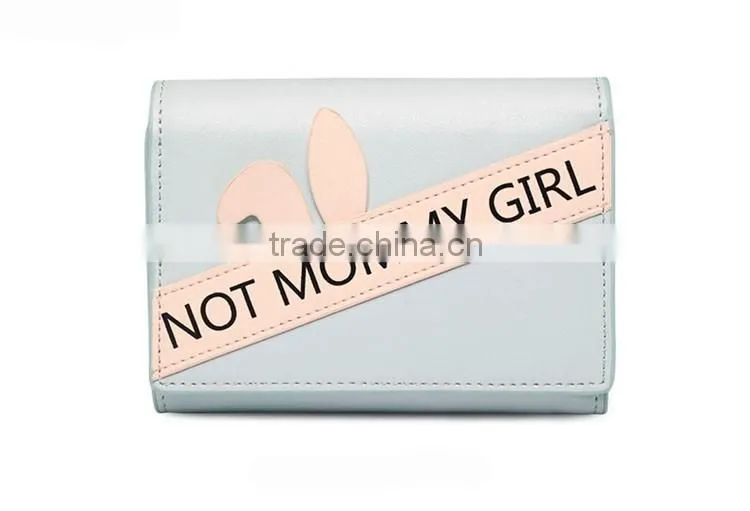 Bifold fancy rabbit wallet for young lady in multi color