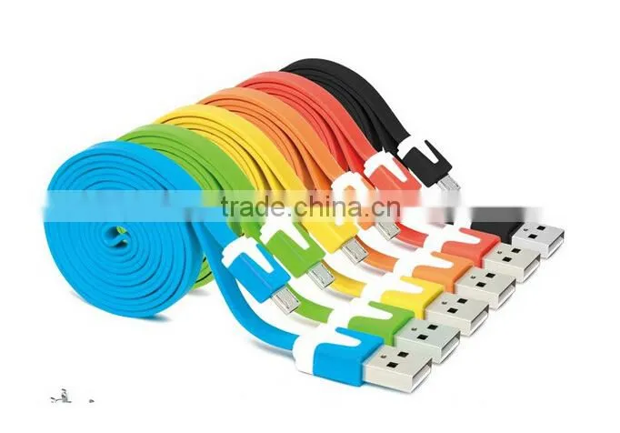 2m V8 usb charging cable flat micro usb cable for android mobile phone