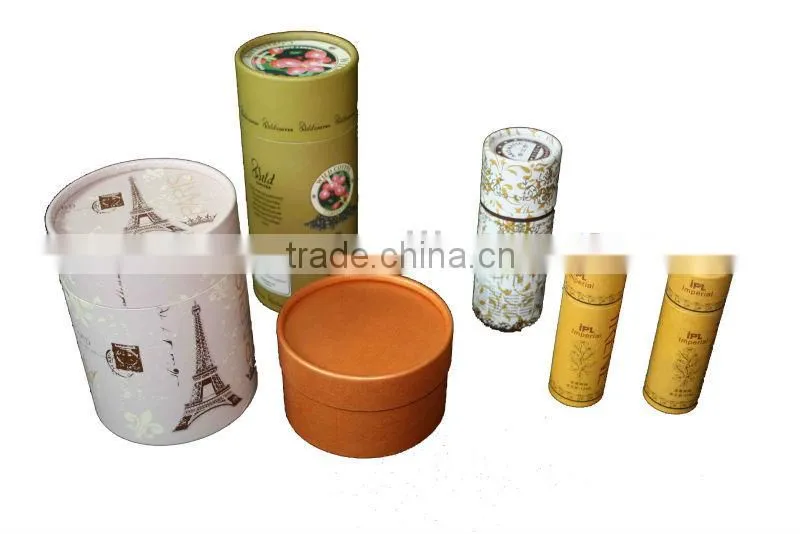 Custom round tea box cylinder paper packaging box