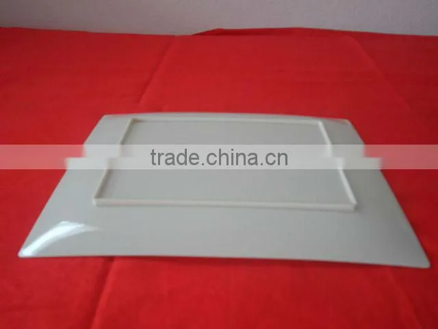 Disposable plastic rectangular plate