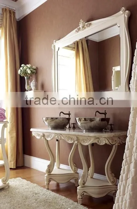 Royal European French furniture antique bathroom sets washbowl bath mirror