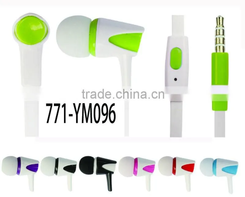 2015 competitive price plastic earphones with mic for smartphone